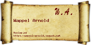 Wappel Arnold névjegykártya