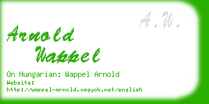 arnold wappel business card